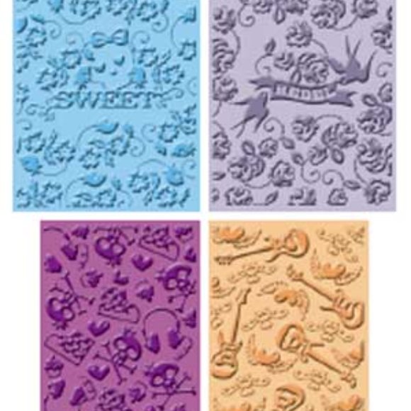 Cuttlebug 4-pc embossing folders - ROCK PRINCESS - Picture 2 of 8